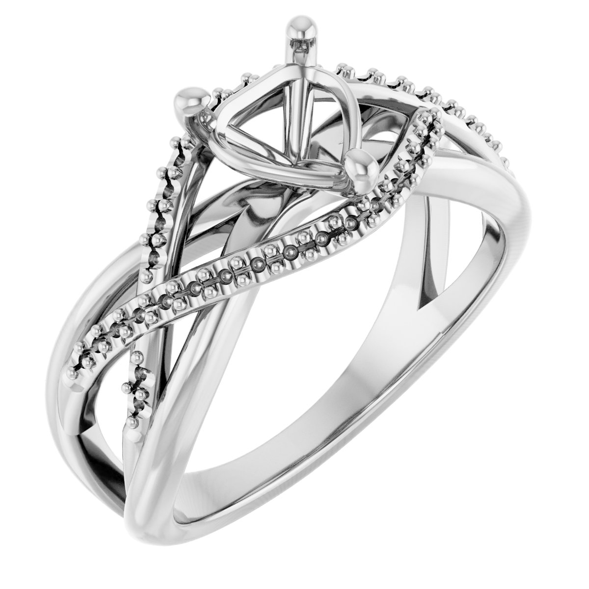 Accented Criss-Cross Engagement Ring