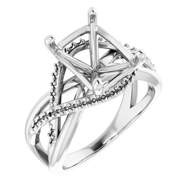 Accented Criss-Cross Engagement Ring