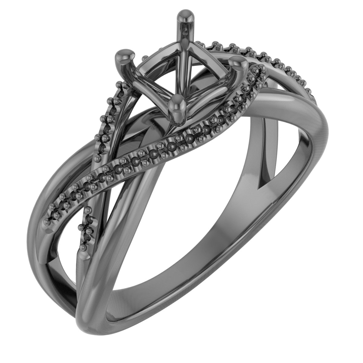 7x7 mm Heart Engagement Ring Mounting