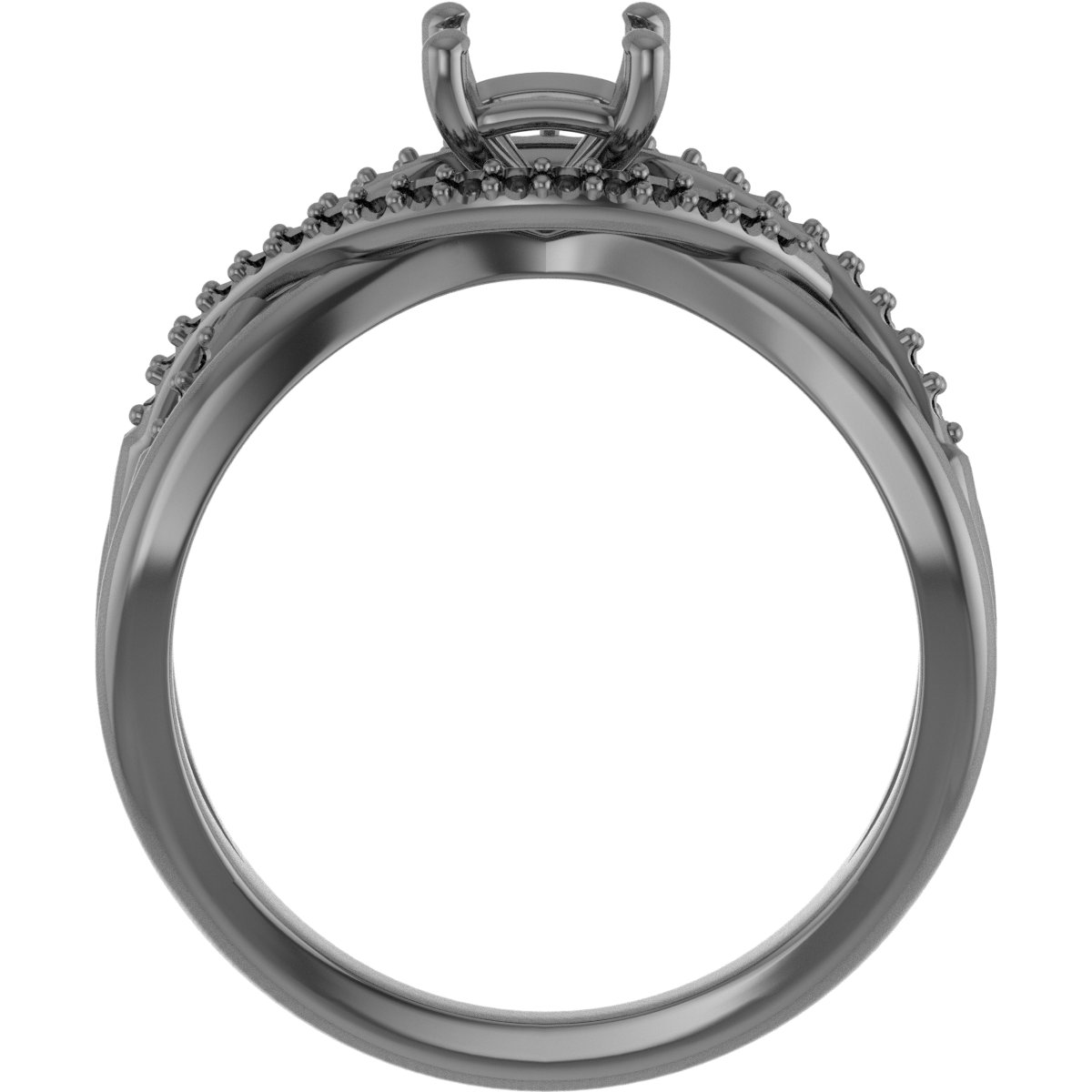 7x7 mm Heart Engagement Ring Mounting view 2