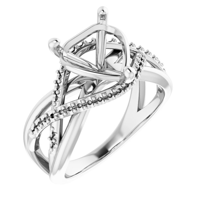 Accented Criss-Cross Engagement Ring