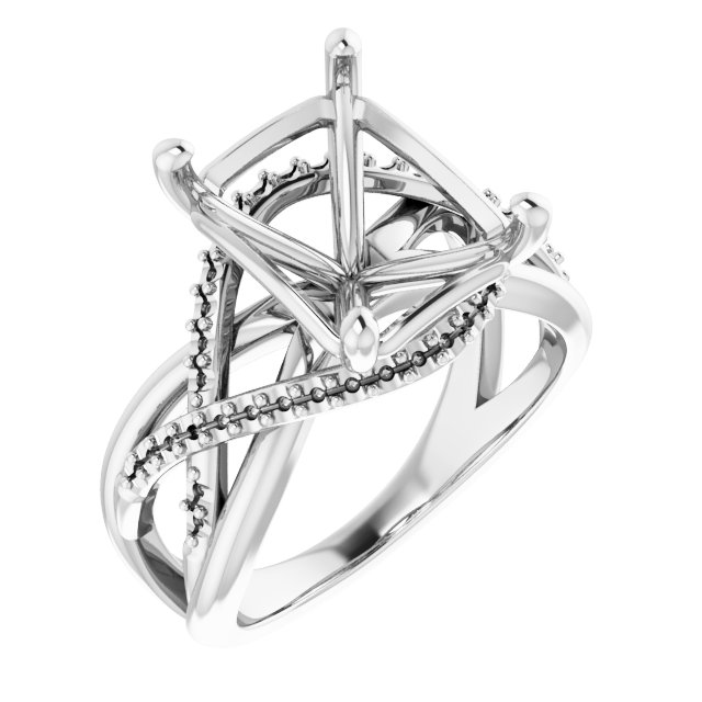 Accented Criss-Cross Engagement Ring