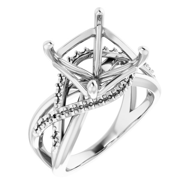 Accented Criss-Cross Engagement Ring