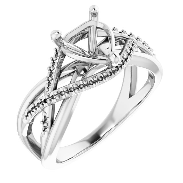 Accented Criss-Cross Engagement Ring