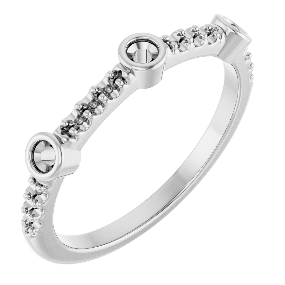 Bezel-Set Three-Stone Anniversary Band