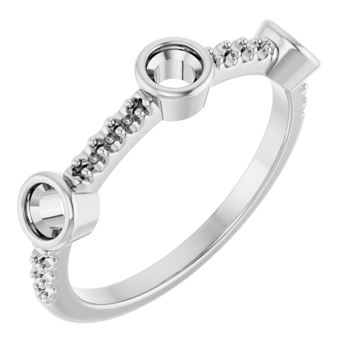 Bezel-Set Three-Stone Anniversary Band