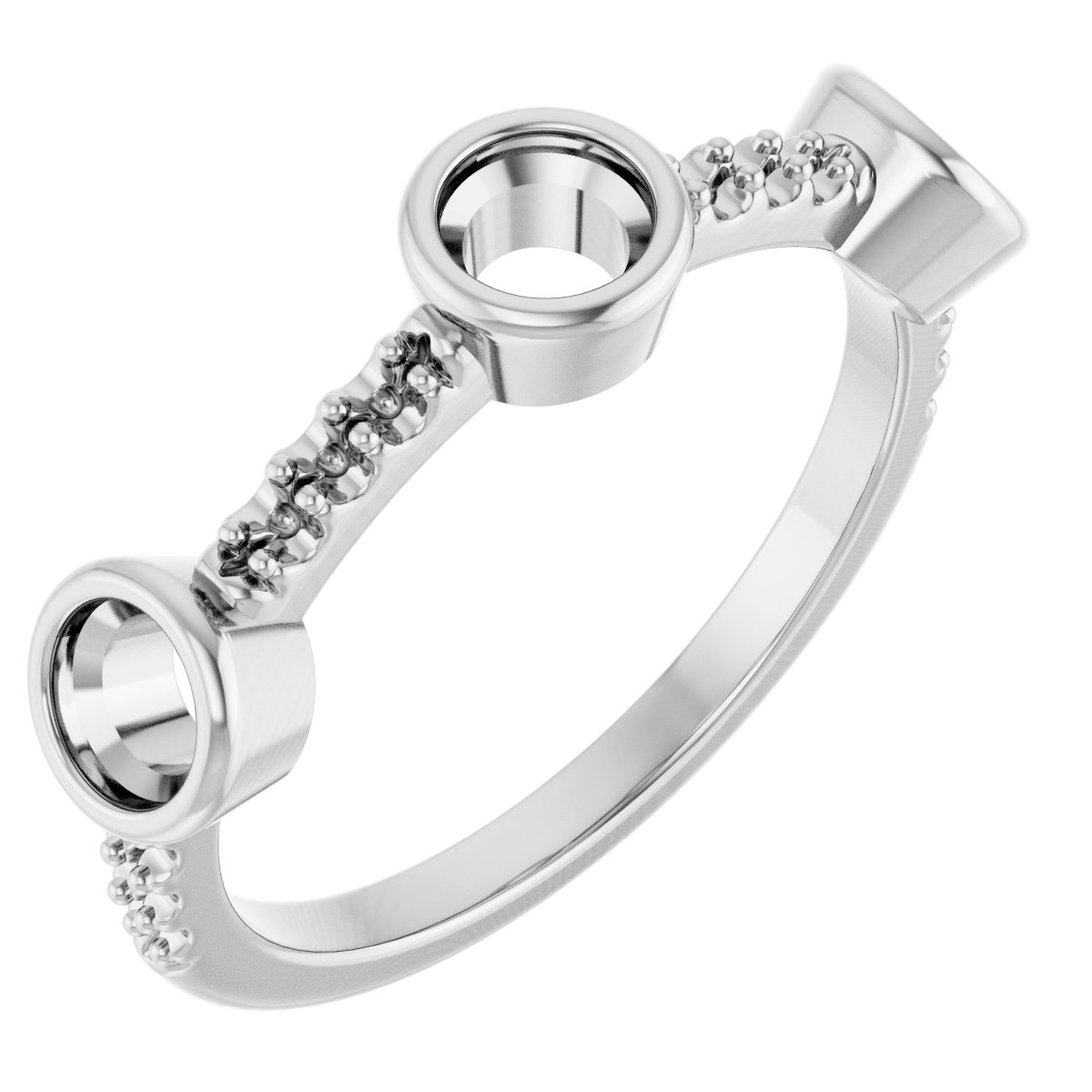 Bezel-Set Three-Stone Anniversary Band