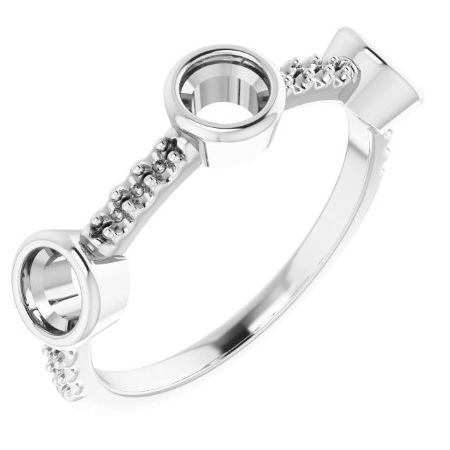 Bezel-Set Three-Stone Anniversary Band