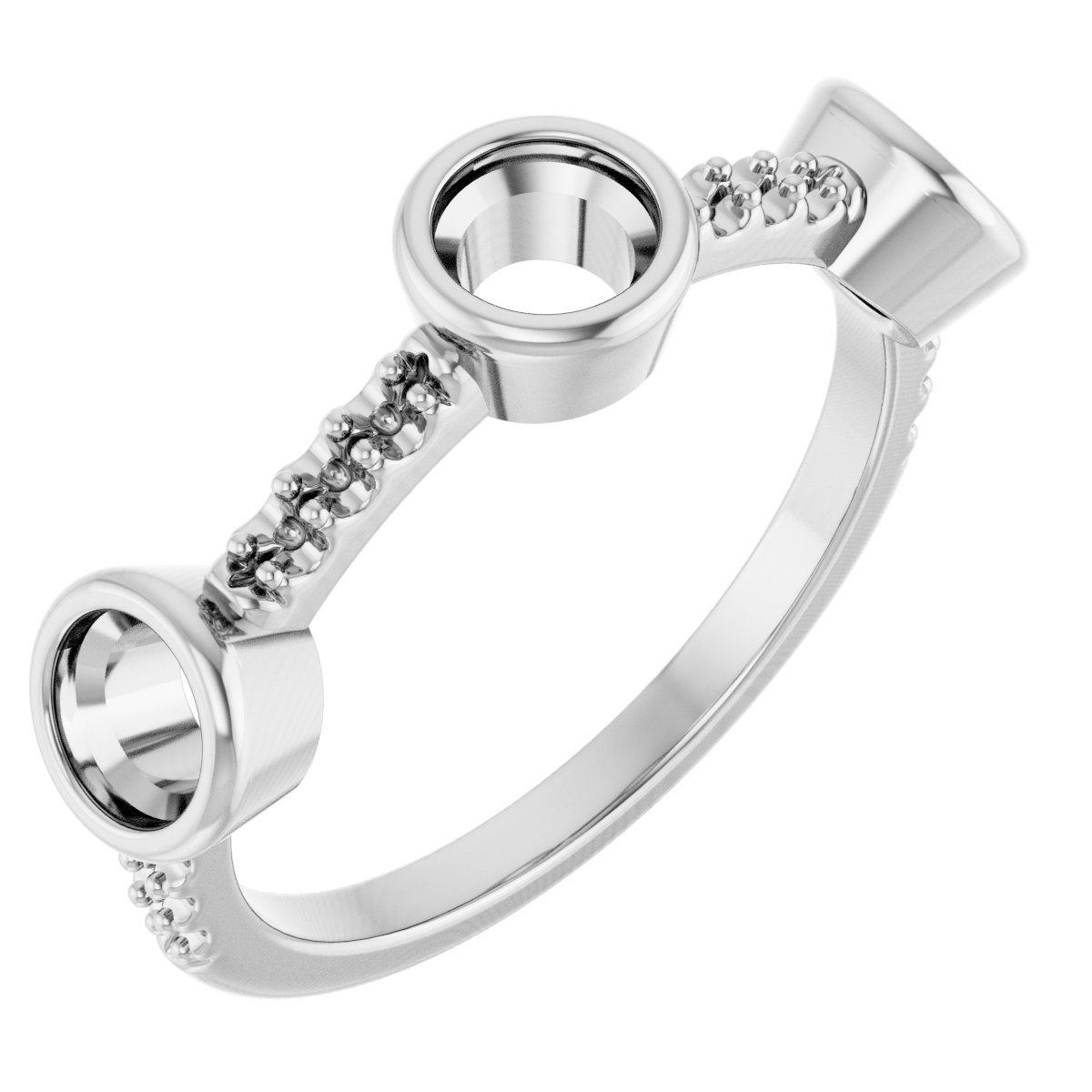 Bezel-Set Three-Stone Anniversary Band