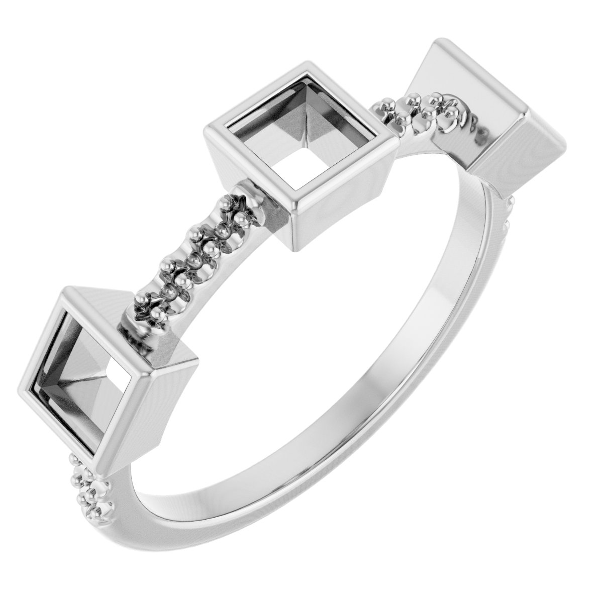 Bezel-Set Three-Stone Anniversary Band