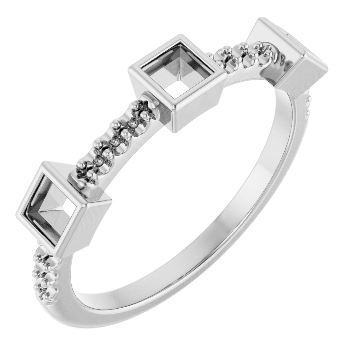 Bezel-Set Three-Stone Anniversary Band