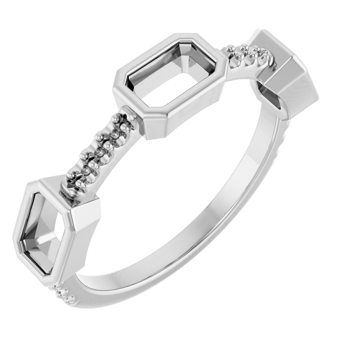 Bezel-Set Three-Stone Anniversary Band