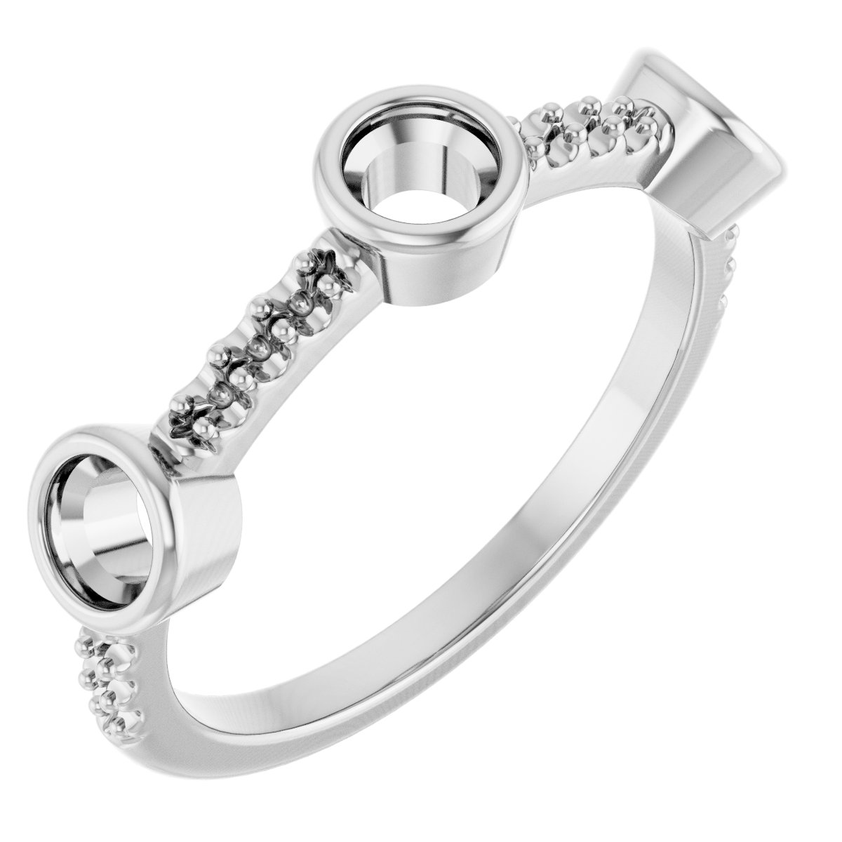Bezel-Set Three-Stone Anniversary Band