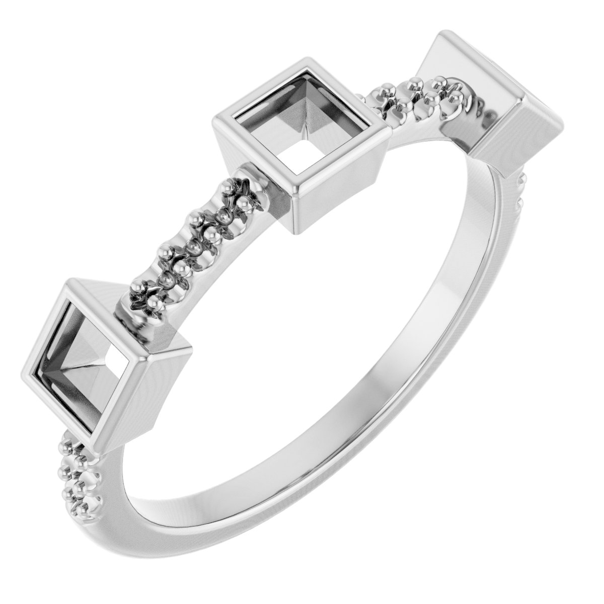 Bezel-Set Three-Stone Anniversary Band