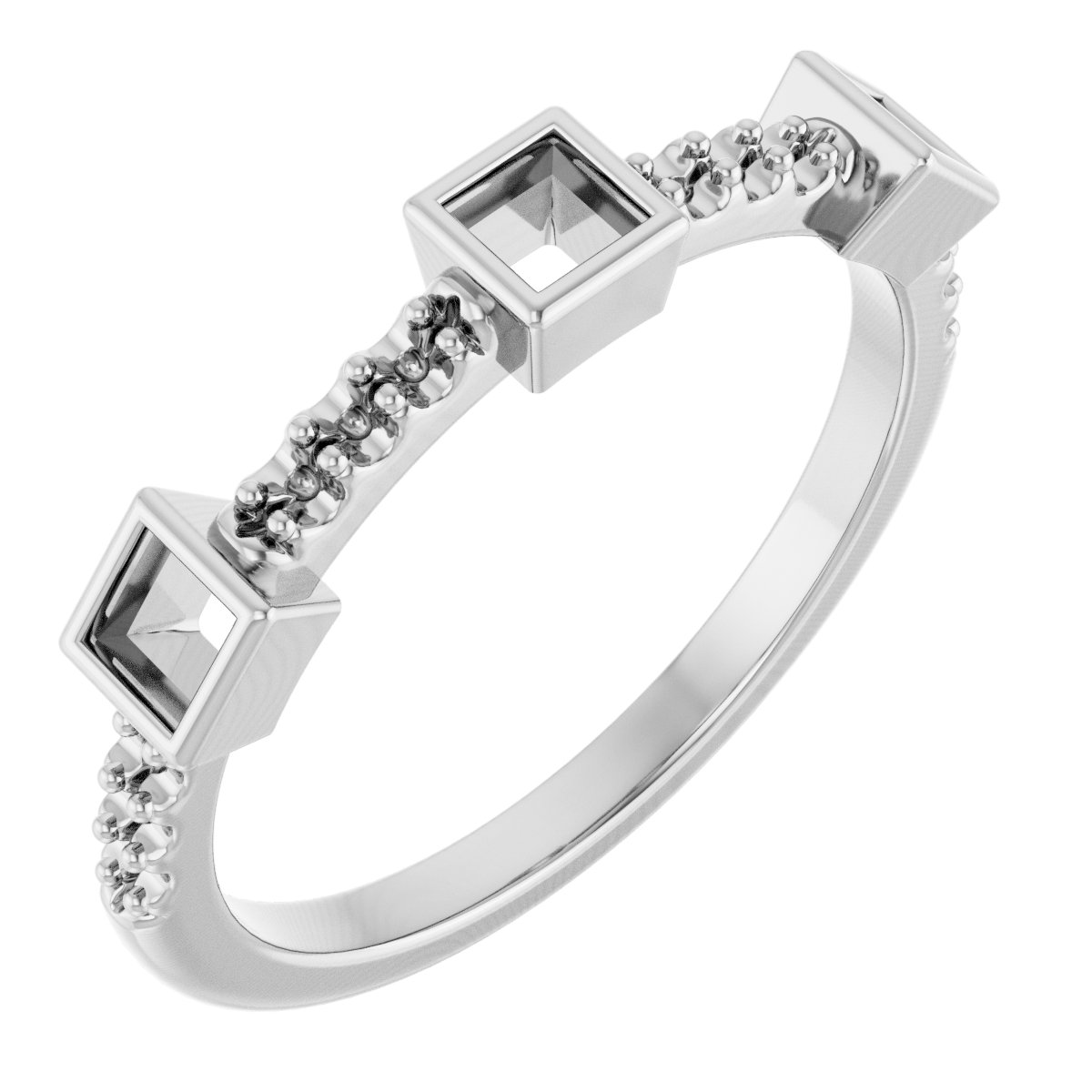 Bezel-Set Three-Stone Anniversary Band