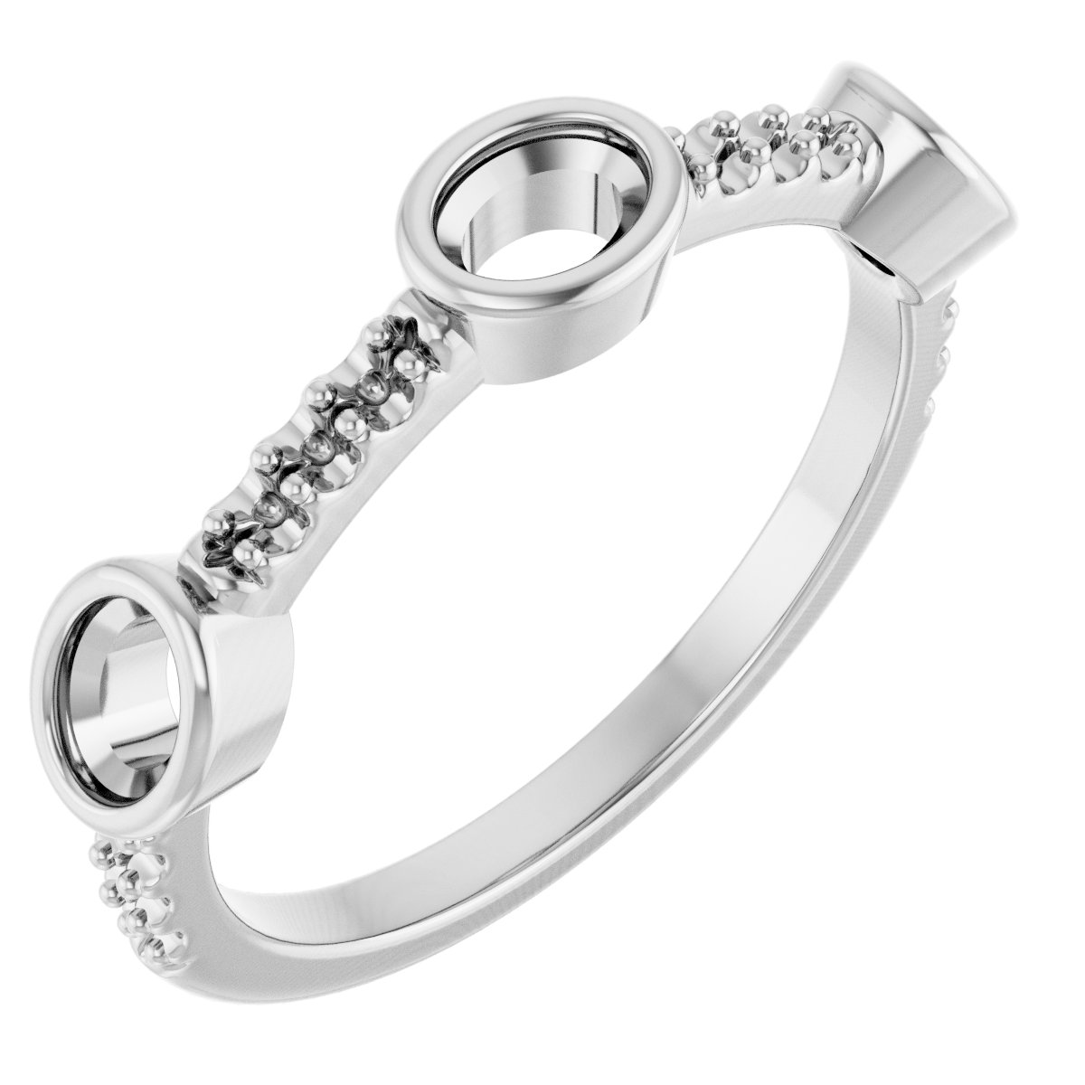 Bezel-Set Three-Stone Anniversary Band