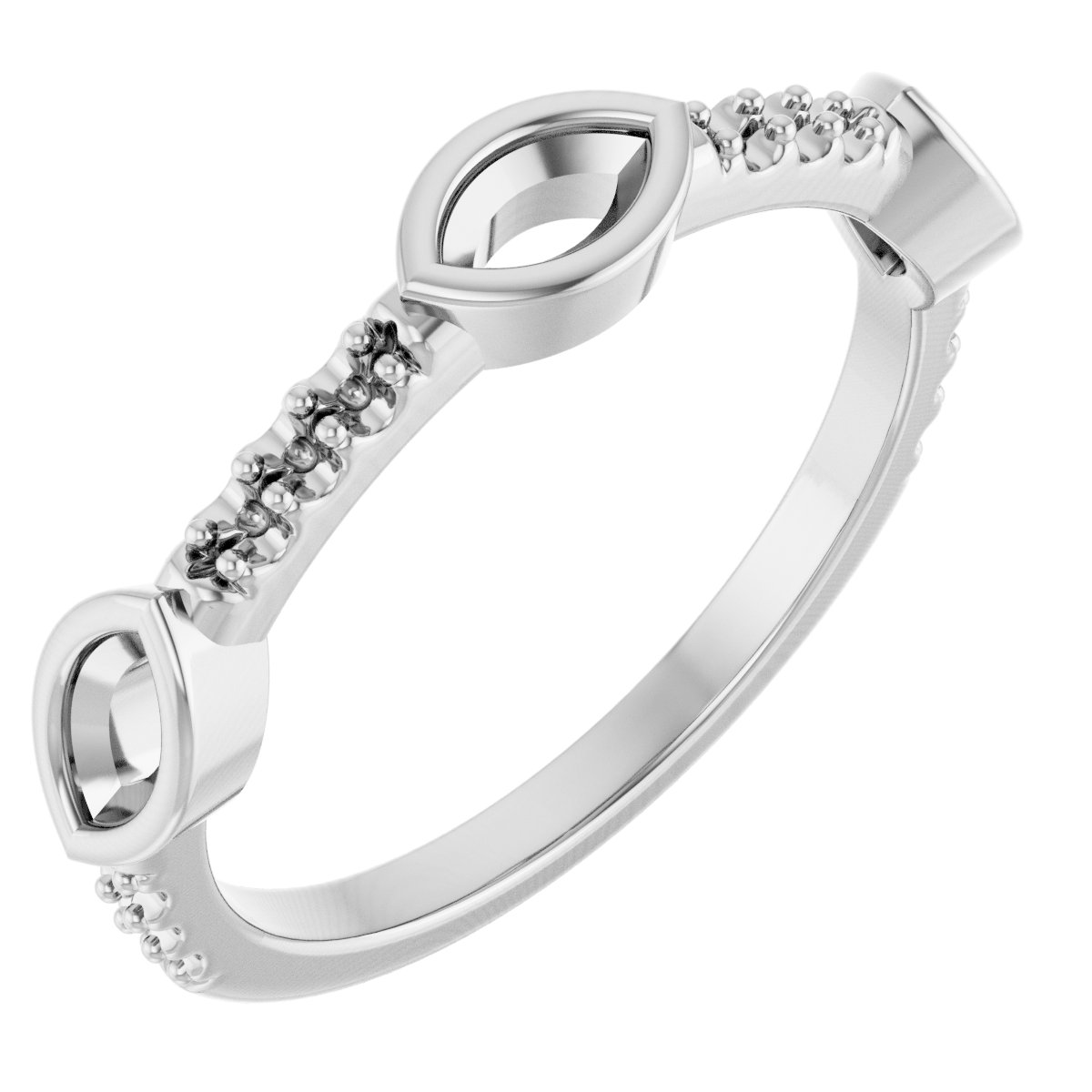 Bezel-Set Three-Stone Anniversary Band