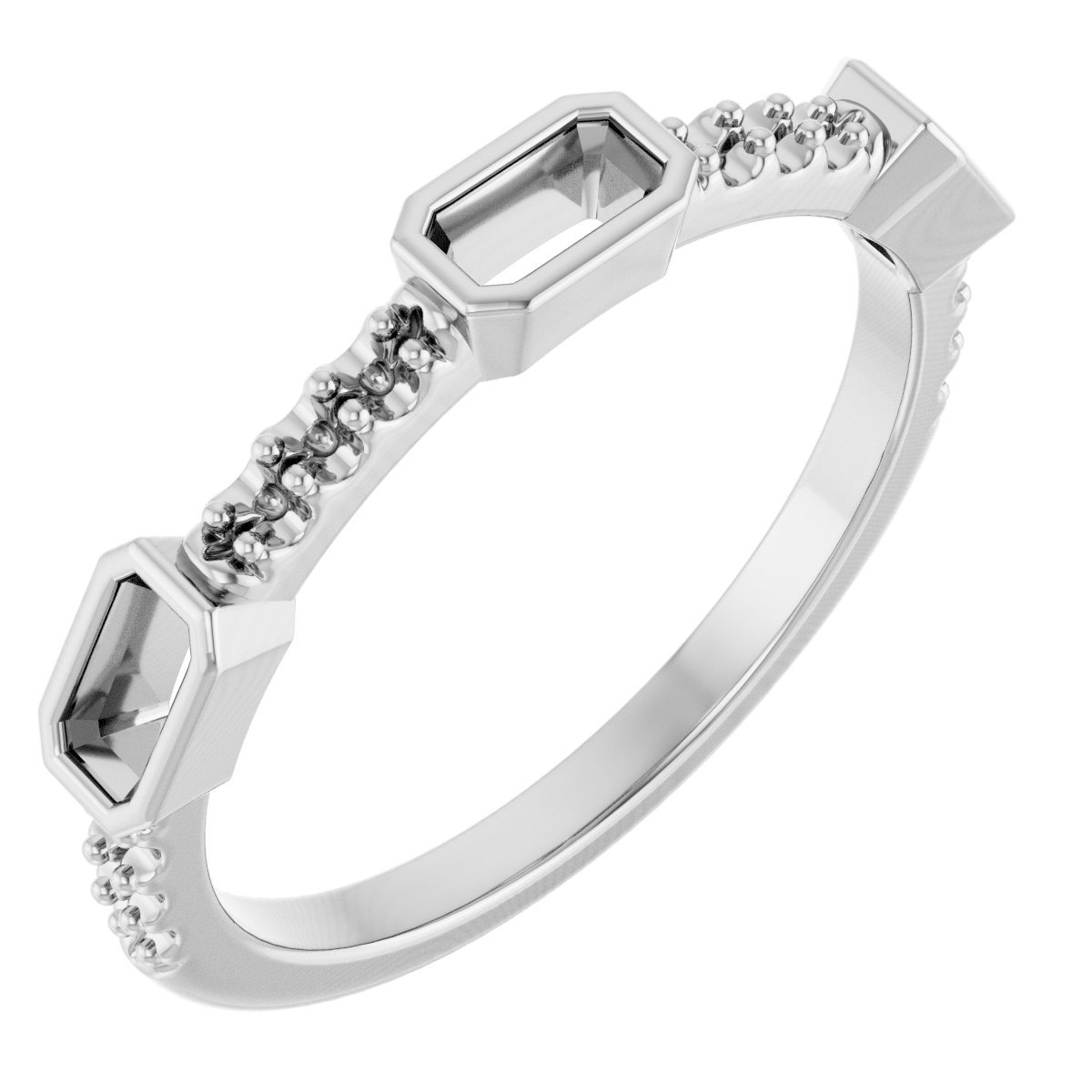 Bezel-Set Three-Stone Anniversary Band