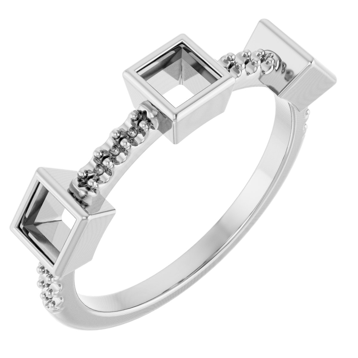 Bezel-Set Three-Stone Anniversary Band