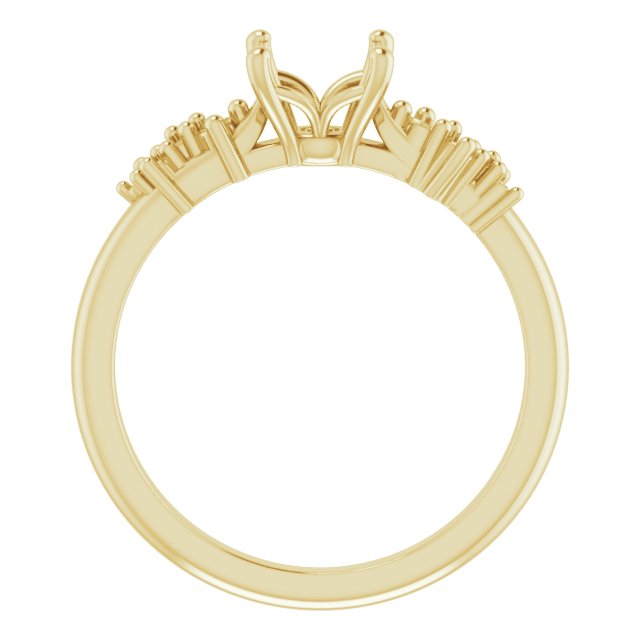 14K Yellow Gold 5 mm Square Engagement Ring Mounting