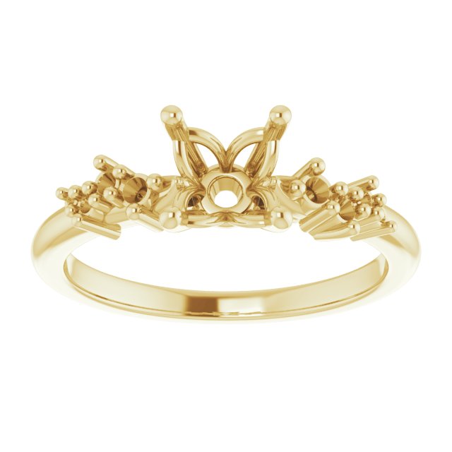 14K Yellow Gold 5 mm Square Engagement Ring Mounting