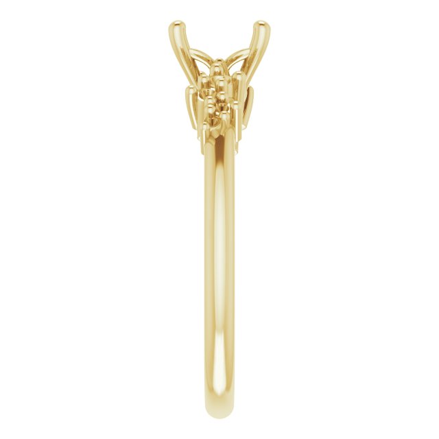 14K Yellow Gold 5 mm Square Engagement Ring Mounting