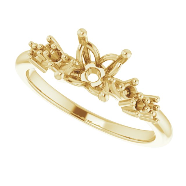 14K Yellow Gold 5 mm Square Engagement Ring Mounting