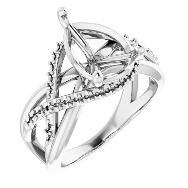 Accented Criss-Cross Engagement Ring