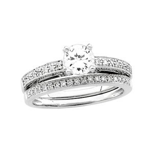 Diamond .25 CTW Engagement Ring with .1 CTW Matching Band Ref 220844