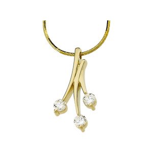 Three Stone Diamond Pendant .75 CTW Ref 481567