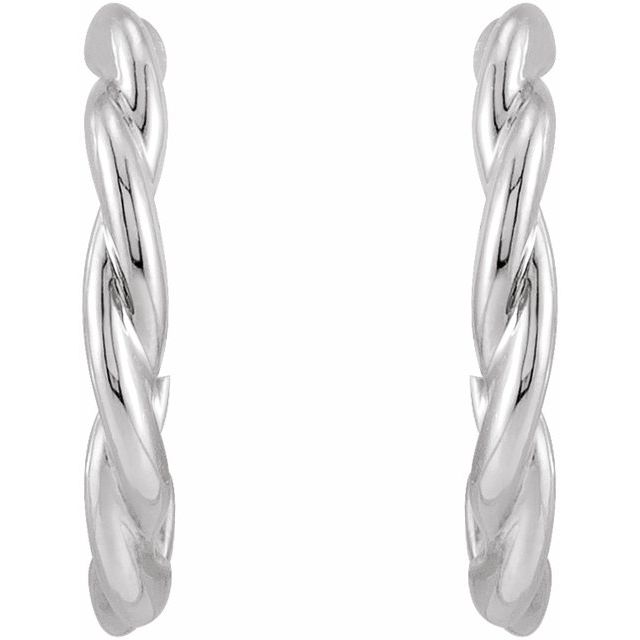 Sterling Silver Twisted Hoop Earrings