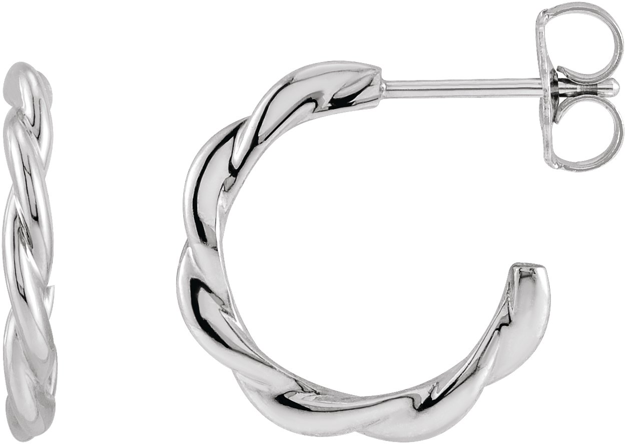 Sterling Silver Twisted Hoop Earrings