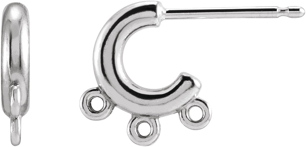 18K White 9.95 mm Fringe Hoop Earring Top