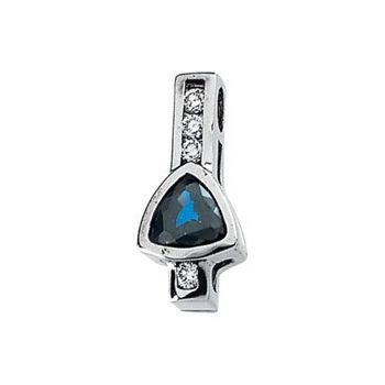 Genuine Blue Sapphire and Diamond Pendant 6mm Ref 228038