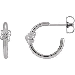 Sterling Silver Knot Hoop Earrings