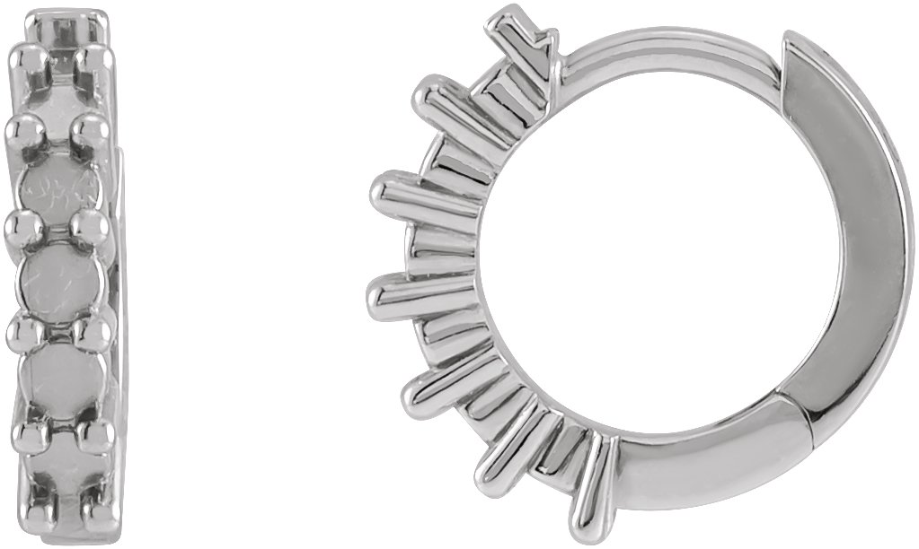 Cabochon Hinged Hoop Earrings