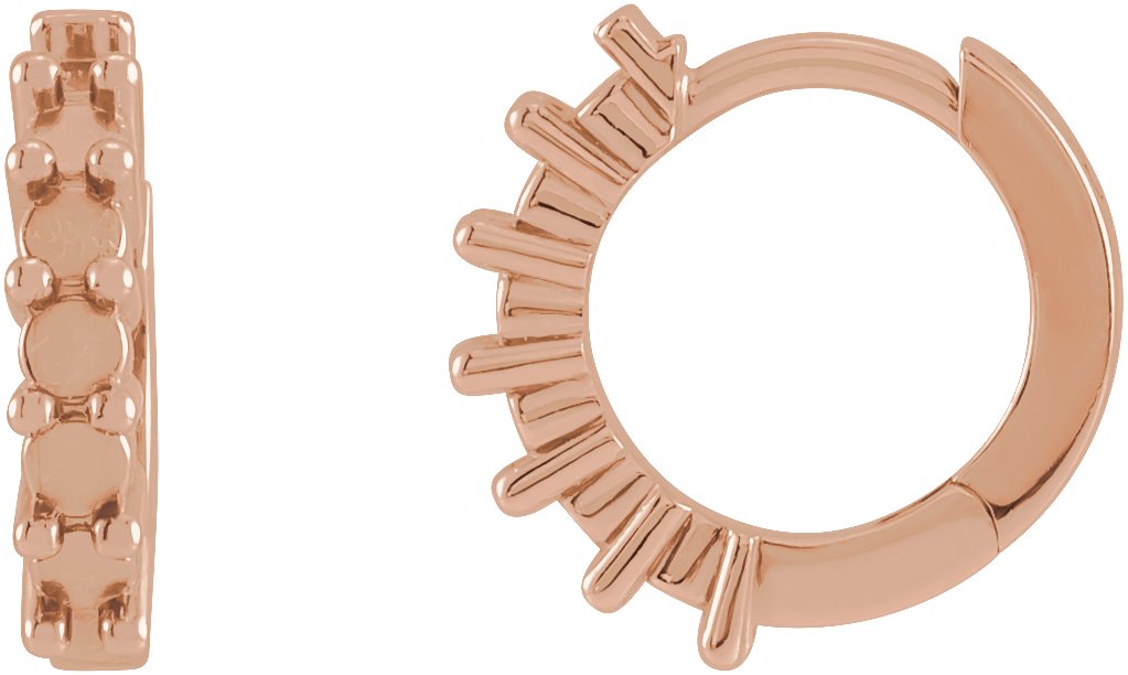 Cabochon Hinged Hoop Earrings