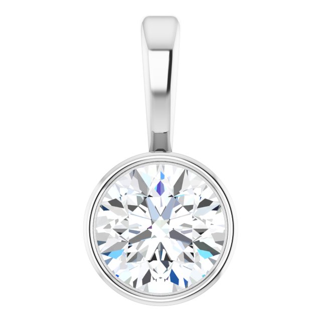 Platinum 1/4 CT Natural Diamond Bezel-Set Solitaire Pendant