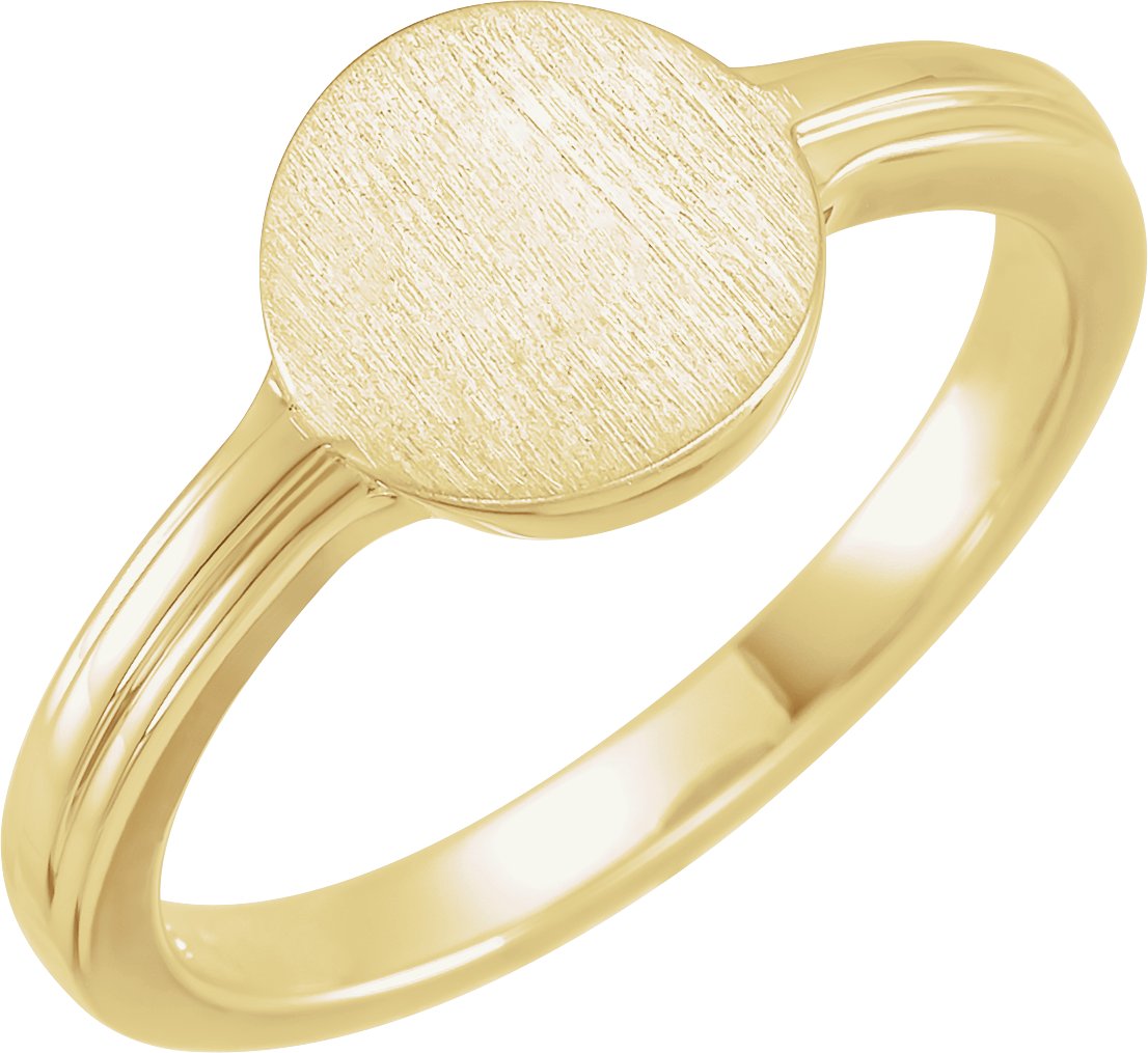 14K Yellow 10x9 mm Oval Signet Ring