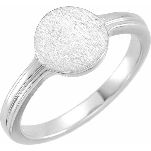 Sterling Silver 10x9 mm Oval Signet Ring