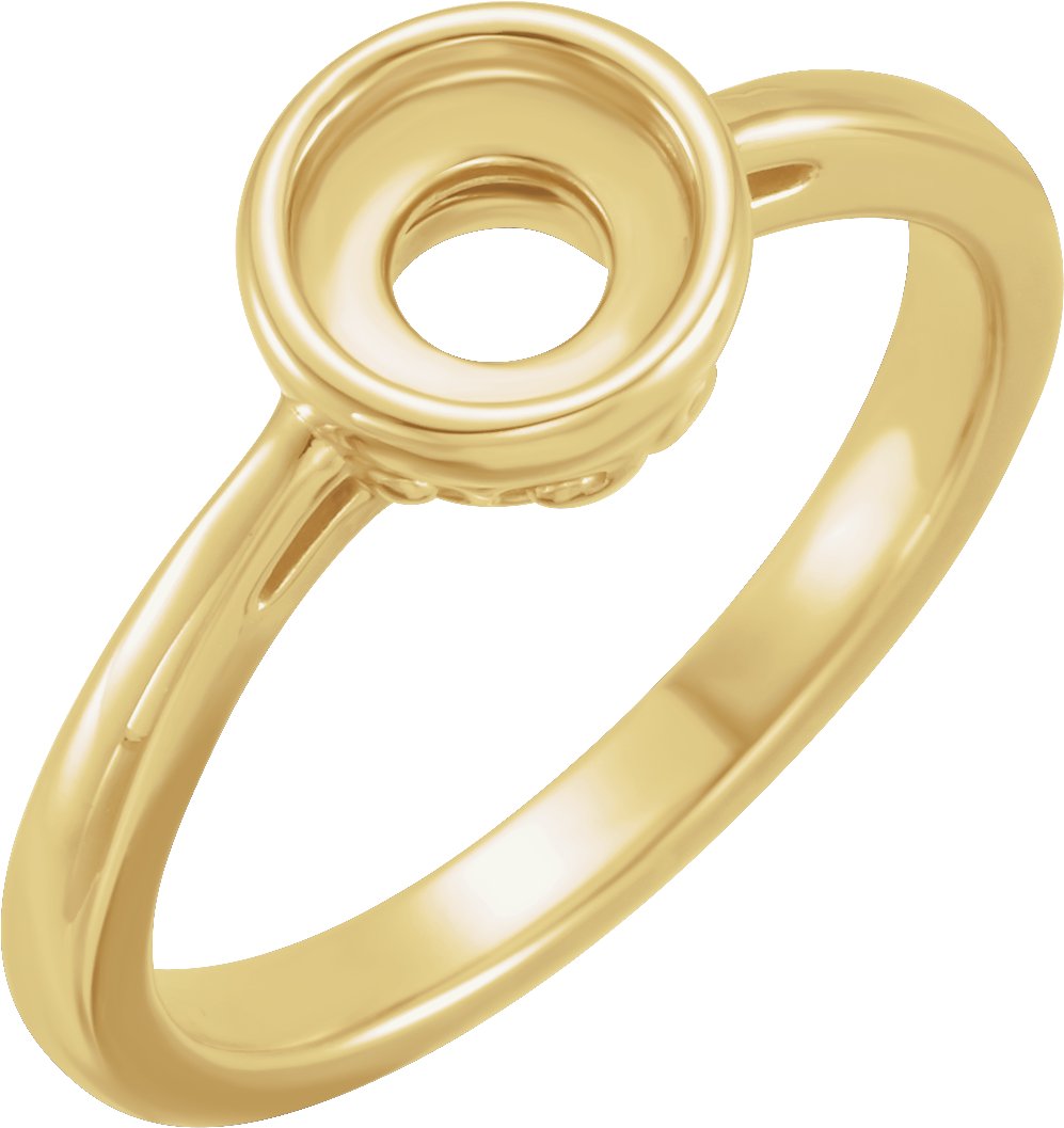 Bezel-Set Rose-Cut Solitaire Engagement Ring or Band