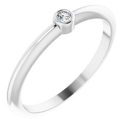 Stackable Rosecut Solitaire Ring