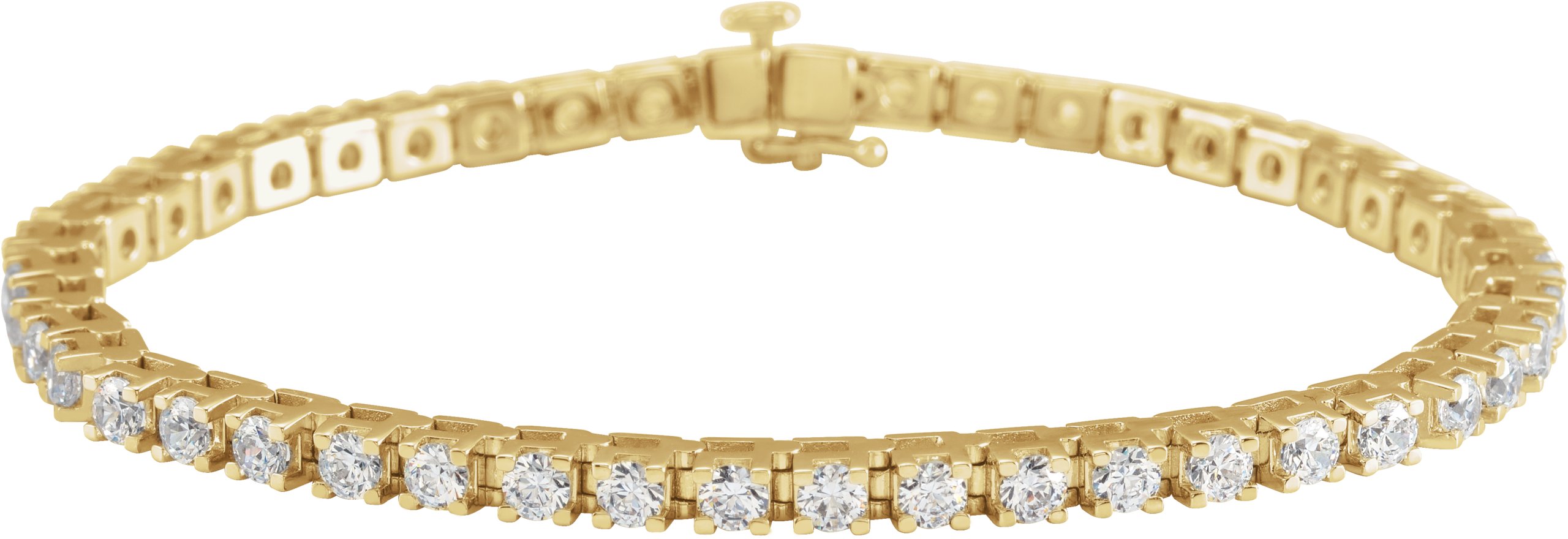 14K Yellow 4 CTW Natural Diamond Line 7 1/4" Bracelet