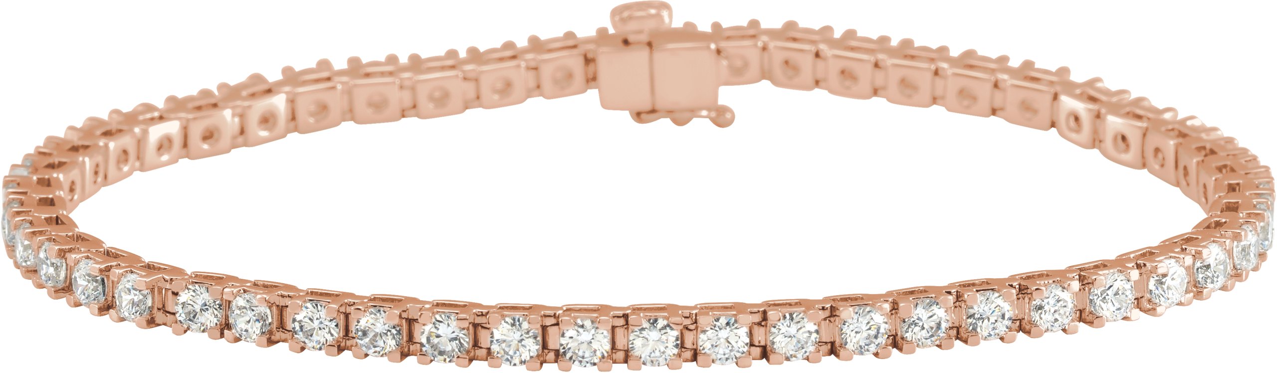 14K Rose 3 CTW Lab-Grown Diamond Line 7 1/4" Bracelet