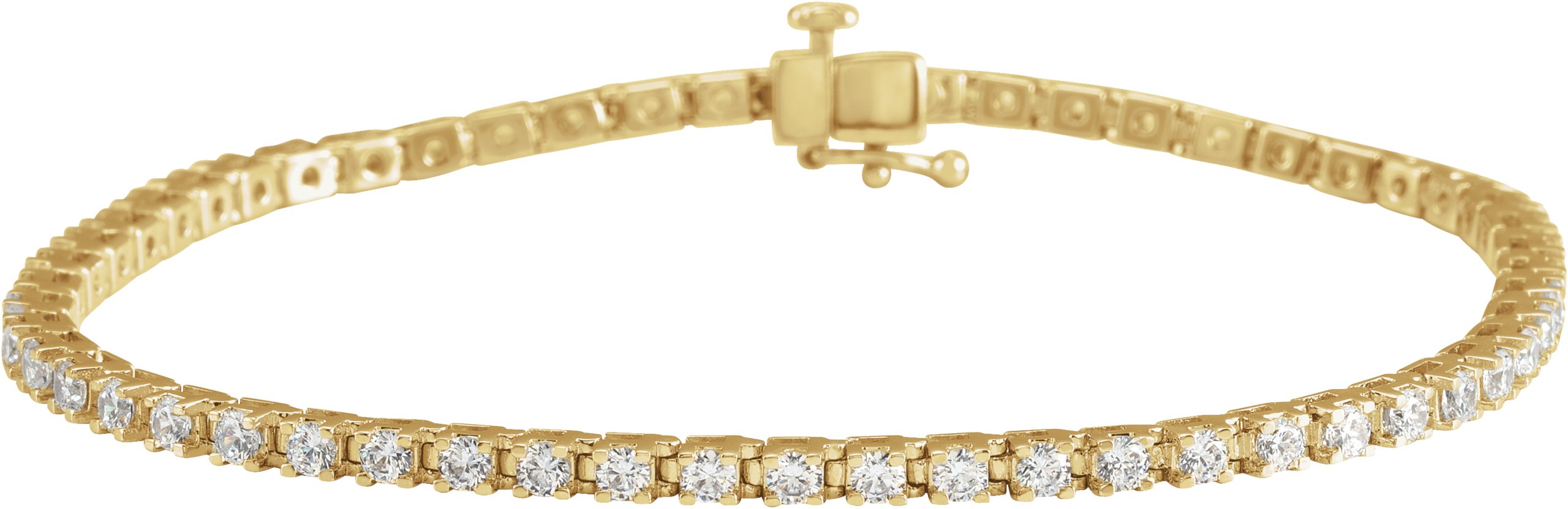 14K Yellow 3 CTW Lab Grown Diamond Line 7.25 inch Bracelet Ref 17653923