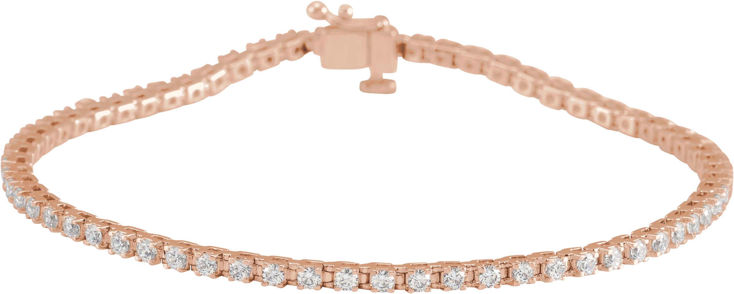 14K Rose 2 CTW Natural Diamond Line 7 1/4" Bracelet