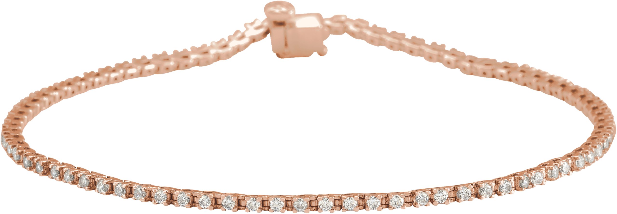 14K Rose 1 CTW Natural Diamond Line 7 1/4 Bracelet