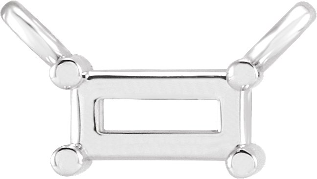 Platinum 5x2 mm Straight Baguette Solitaire Necklace Center