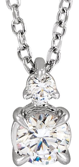 14K White 0.50 CTW Lab Grown Diamond Claw Prong 16 to 18 inch Necklace Ref 17665060