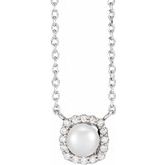 Halo-Style Pearl Necklace or Center